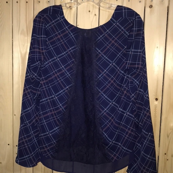 Lauren Conrad Double Layer Plaid Top S NWT - Picture 2 of 8
